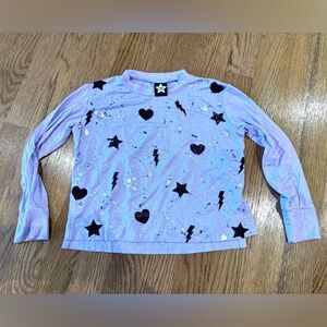 Pixielane 2T Long Sleeve Heart, Star, Bolt Tee Lavender LIKE NEW